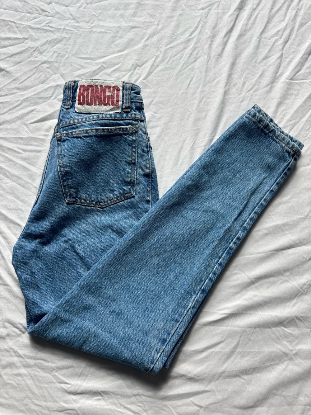 BONGO Vintage 90s Medium Blue Straight-Leg Denim Jeans juniors size 7